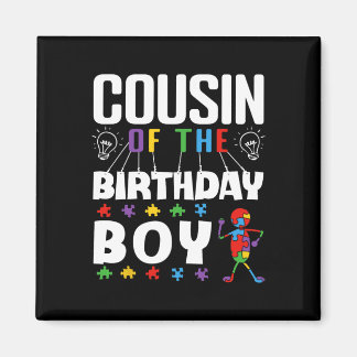 Imã Cousin Of The Birthday Boy Autism Awareness Puzzle