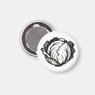 Imã Couves minimalistas - Design de legumes de tinta e