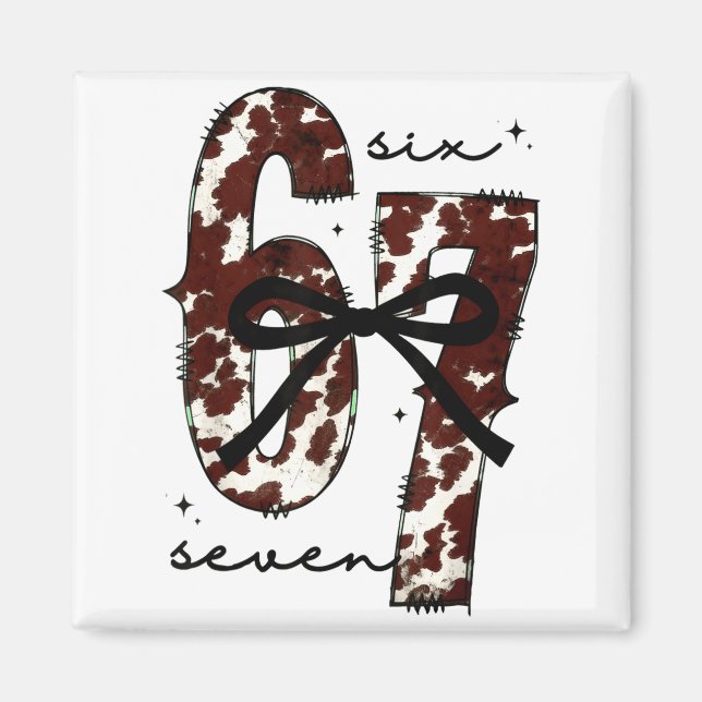 Imã Cow Print Six Seven Western 67 Six Seven Coquette  (Frente)