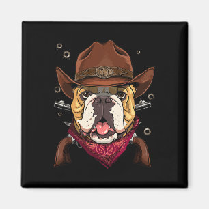 Imã Cowboy Americano Bulldog Country Music Rodeo Howdy