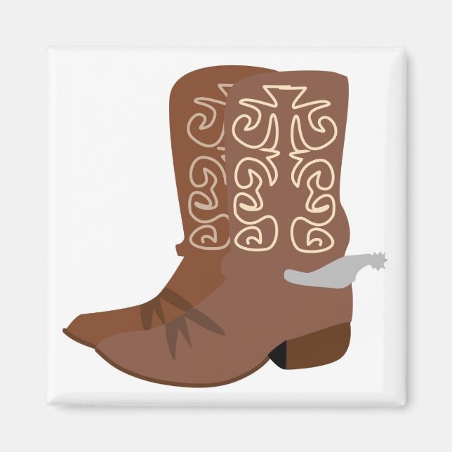Imã Cowboy Boots com Spurs (Frente)