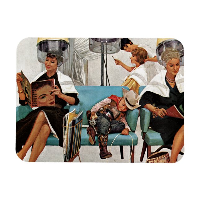 Ímã Cowboy dormindo no salão de beleza (Horizontal)