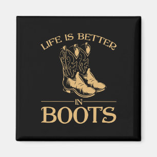 Imã Cowboy Engraçado Boots Line Dance Horseck Andando 