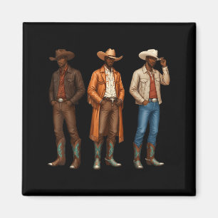 Imã Cowboy Negro Rodeio Ocidental Melanina Herança Tex