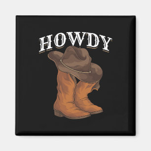 Imã Cowboy Ocidental Boots Cowboy Hat Howdy Cowboy