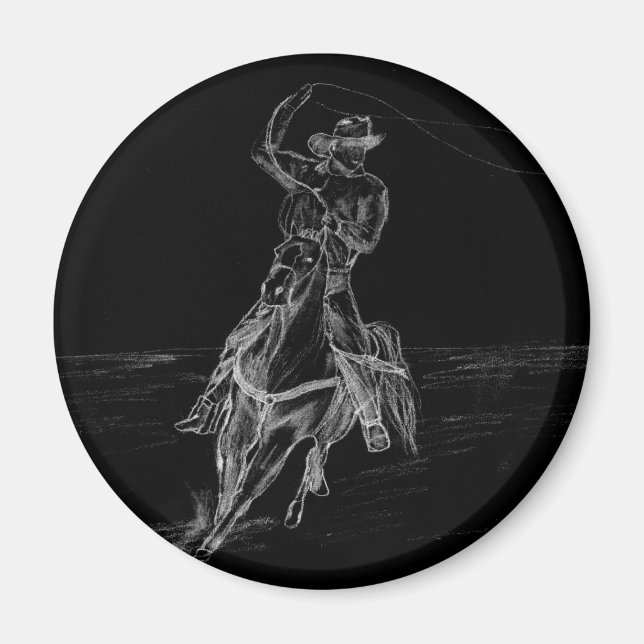Imã Cowboy Roping (Frente)