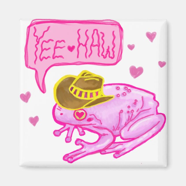 Imã Cowboy Sapo Yee Haw Design (Frente)