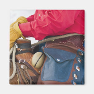 Imã Cowboy sobre vestida de couro