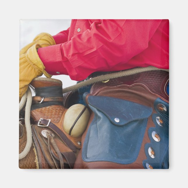 Imã Cowboy sobre vestida de couro (Frente)