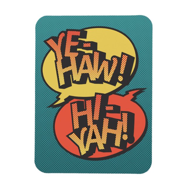 Ímã Cowboy vs ninja pop art - retrô (Vertical)