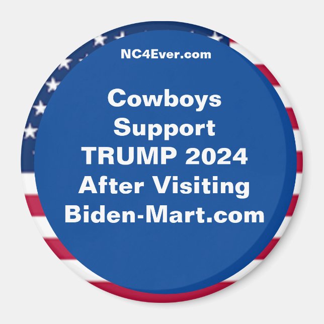 Imã Cowboys suportam o TRUMP 2024 depois do frigorífic (Frente)