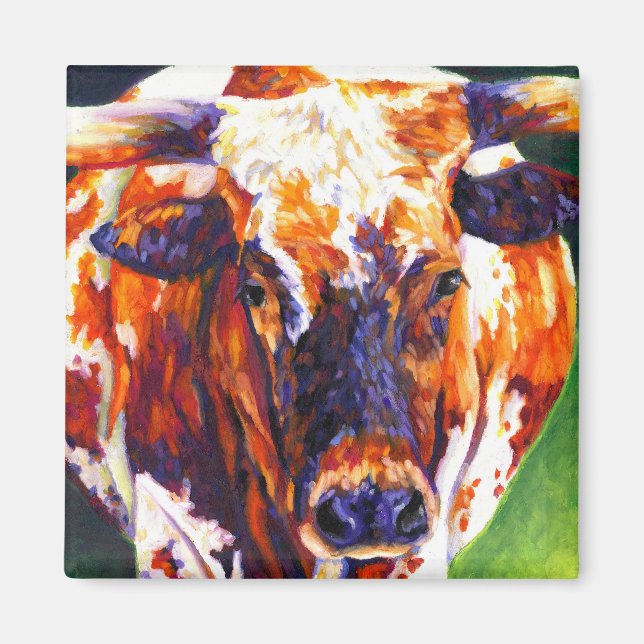 Imã Cowgirl - Longhorn Cow Magnet (Frente)