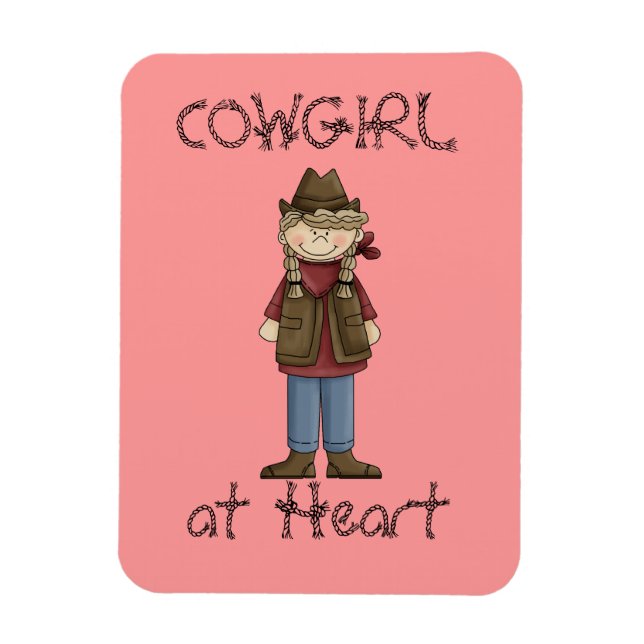 Ímã Cowgirl no Braids Premium Flexi Magnet (Vertical)