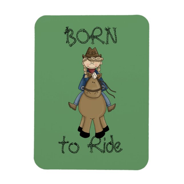 Ímã Cowgirl on Horse Premium Flexi Magnet (Vertical)