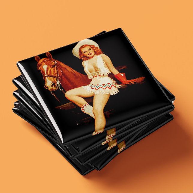 Imã Cowgirl Pin-Up (Criador carregado)