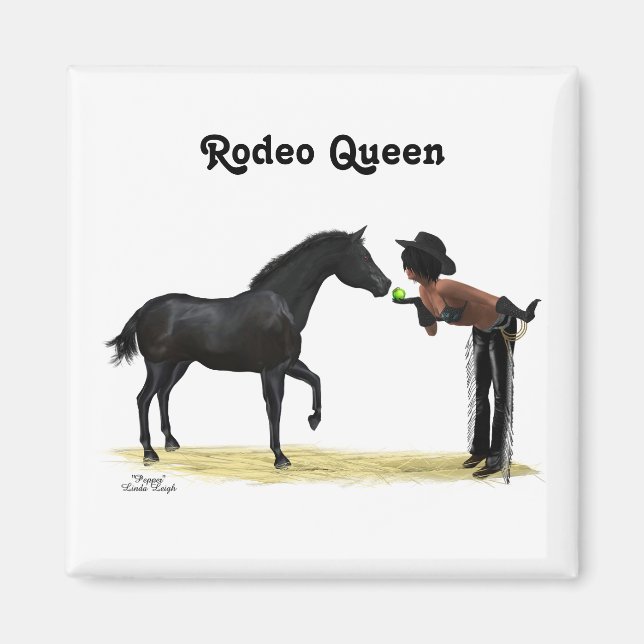 Imã Cowgirl Pinup with Horse Magnet (Frente)