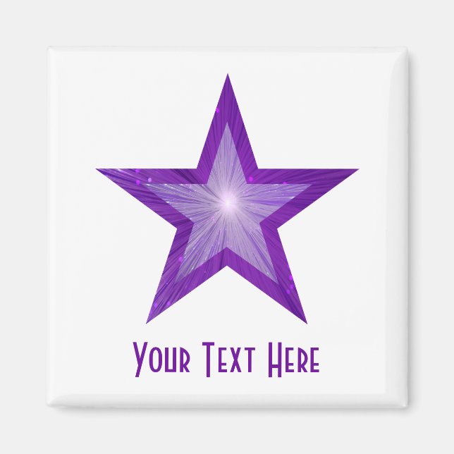 Imã Cox Star Fridge 'Your Text' magnet quadrado (Frente)