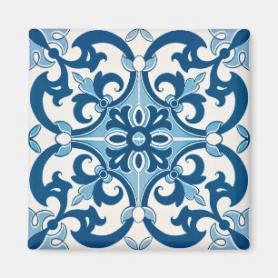 Imã Cozinha Azulejo Fleur De Lis Azulejo Azulejo