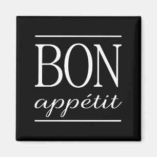 Imã Cozinha BON APPETIT Tipografia Citação Preto