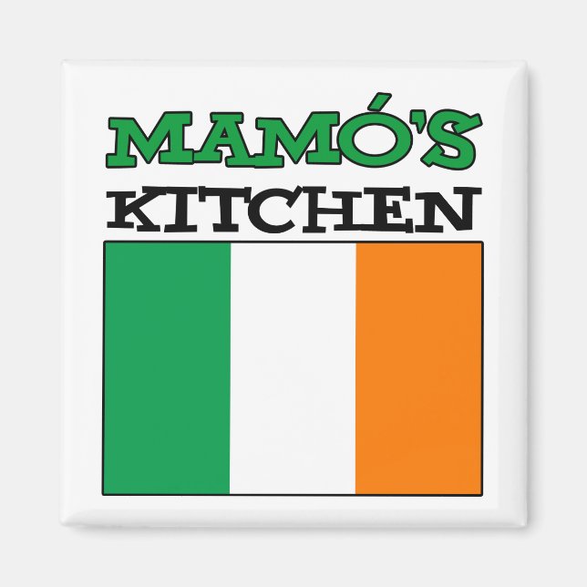 Imã Cozinha de Mamo com bandeira da Irlanda (Frente)
