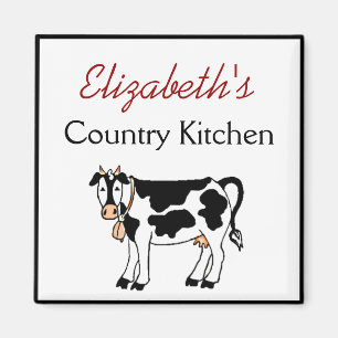 Imã Cozinha do país da vaca personalizada