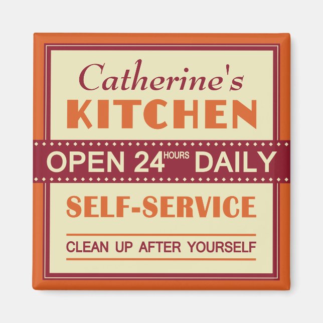 Imã Cozinha - nome personalizado - ímã (Frente)