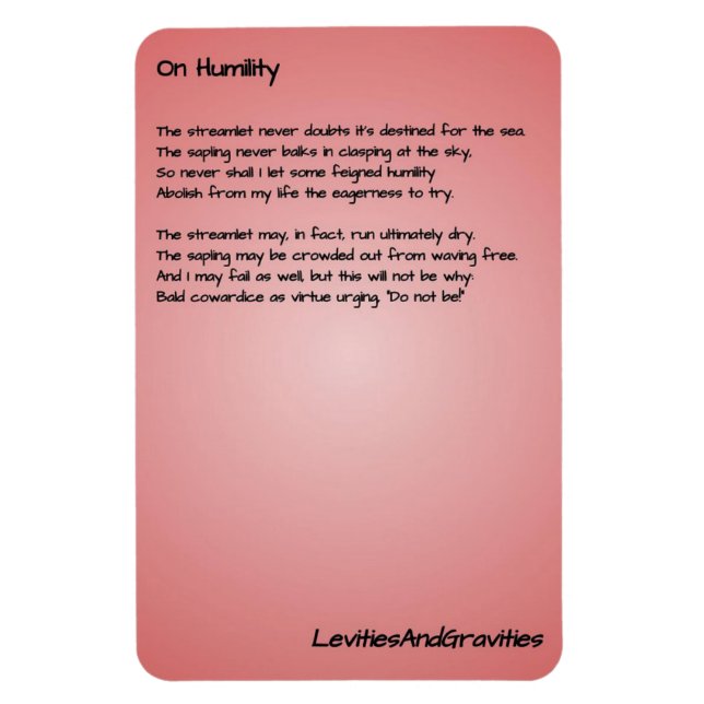 Ímã Cozinha Poem - Sobre Humildade (Vertical)
