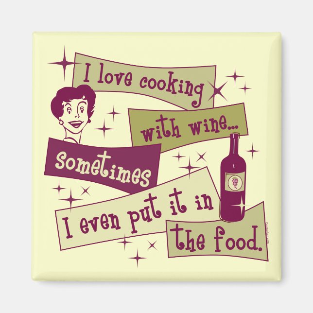 Imã Cozinhar Com Magneta De Vinho (Frente)