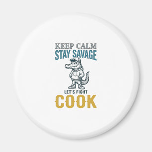 Imã Cozinhar Jacaré Selvagem Ilustração Gráfica Vintag