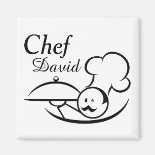 Imã Cozinheiro chefe ilustrado personalizado