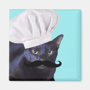 Imã Cozinheiro chefe italiano, gato preto