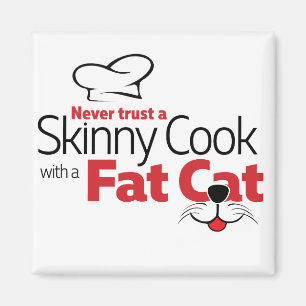 Imã Cozinheiro com gato gordo - ímã