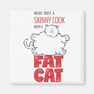 Imã Cozinheiro com gato gordo - ímã 2