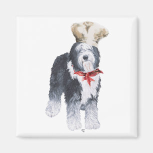 Imã Cozinheiro de Amor Old English Sheepdog