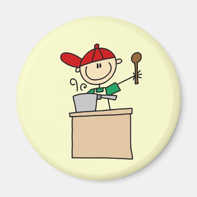 Imã Cozinheiro Homem em Figuras Simples (Frente)