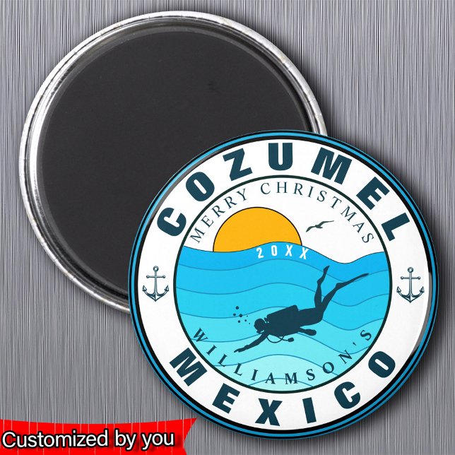 Imã Cozumel México Diving Viagem Vacing Souvenir (Criador carregado)