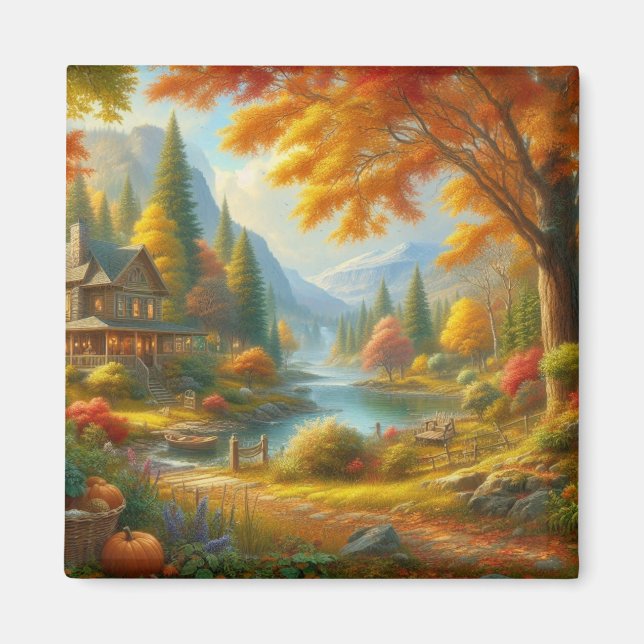 Imã Cozy Cabin In The Woods (Frente)