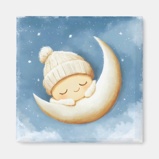 Imã Cozy Knit Nap Cresent Moon (Frente)