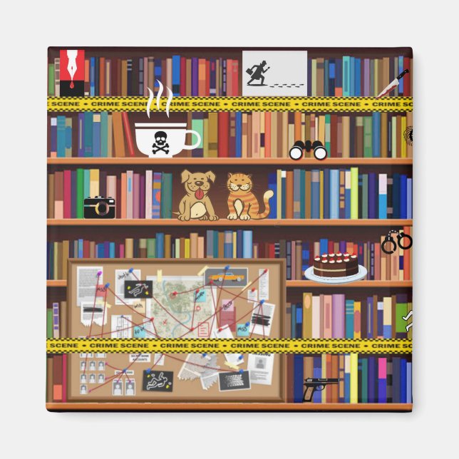 Imã Cozy Mysteries Bookshelf (Frente)