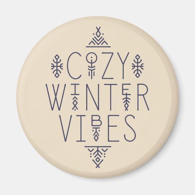 Imã Cozy Winter Vibes Design (Frente)