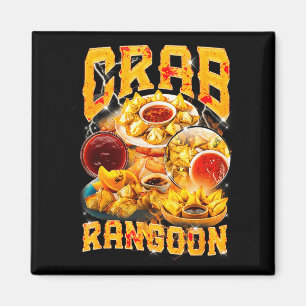 Imã Crab Rangoon Meme Contrafação Estilo Rap 90s Vinta