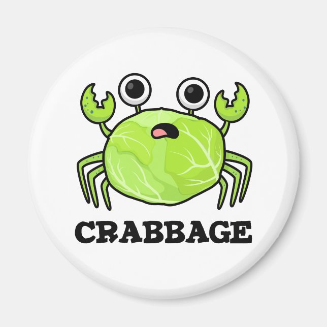 Imã Crabbage Funny Cabbage Crab Pun (Frente)
