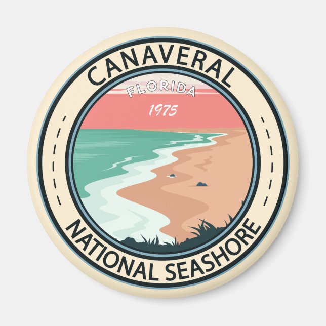 Imã Crachá Canaveral Nacional do Mar da Flórida (Frente)