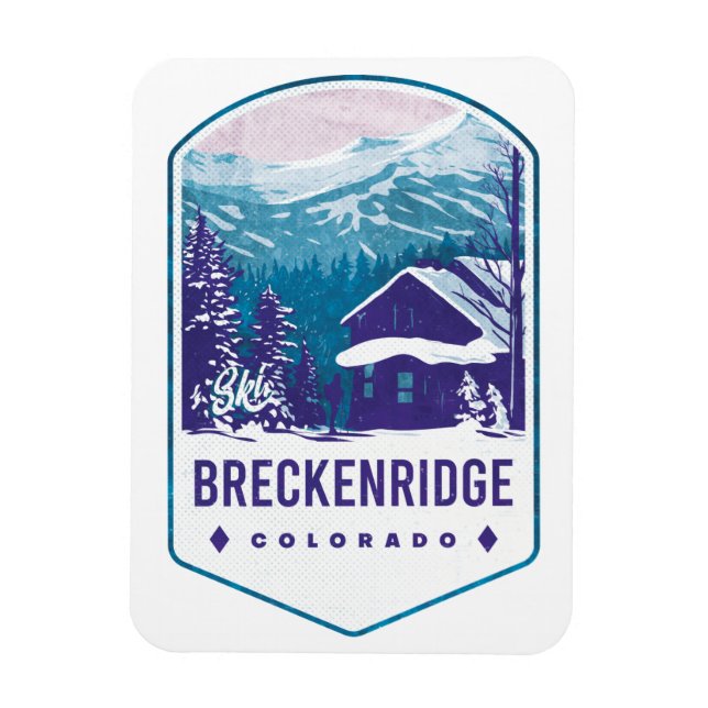 Ímã Crachá de Esqui de Breckenridge Colorado (Vertical)