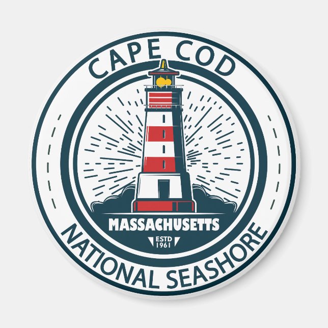 Imã Crachá de Massachusetts do Cabo Cod National Seash (Frente)