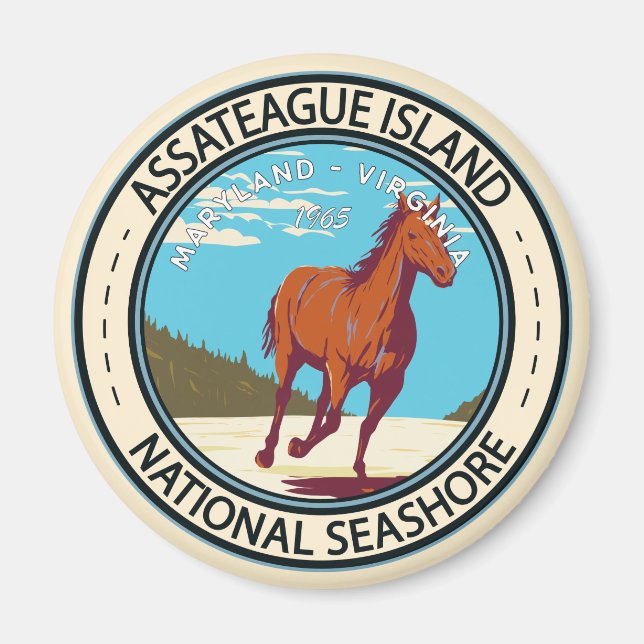 Imã Crachá de Sede Nacional da Ilha de Assateague (Frente)