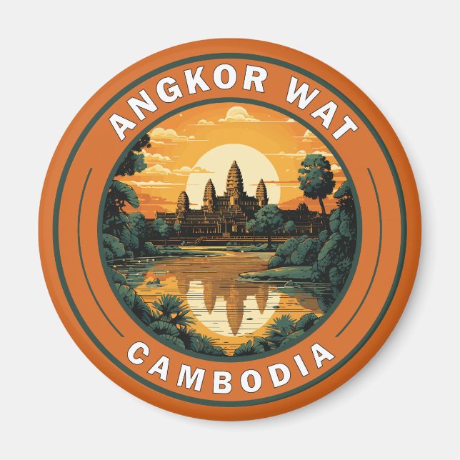 Imã Crachá de Viagem de Arte Angkor Wat Cambodja (Frente)
