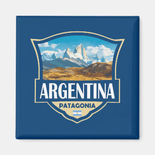 Imã Crachá Retro de Ilustração da Argentina