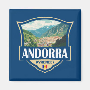 Imã Crachá Retroativo da Ilustração Andorra