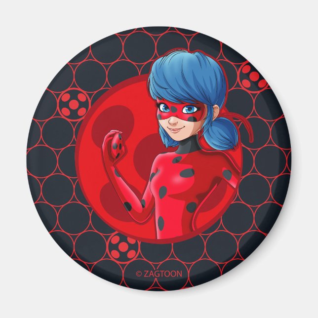 Imã Crachá Vermelho Ladybug (Frente)